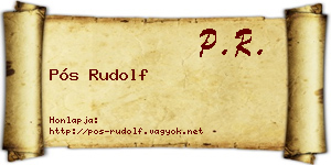 Pós Rudolf névjegykártya
